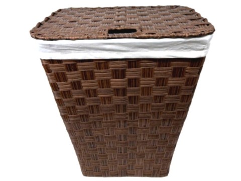 Professional-grade Espresso Woven Hamper with Lid and Removable Liner